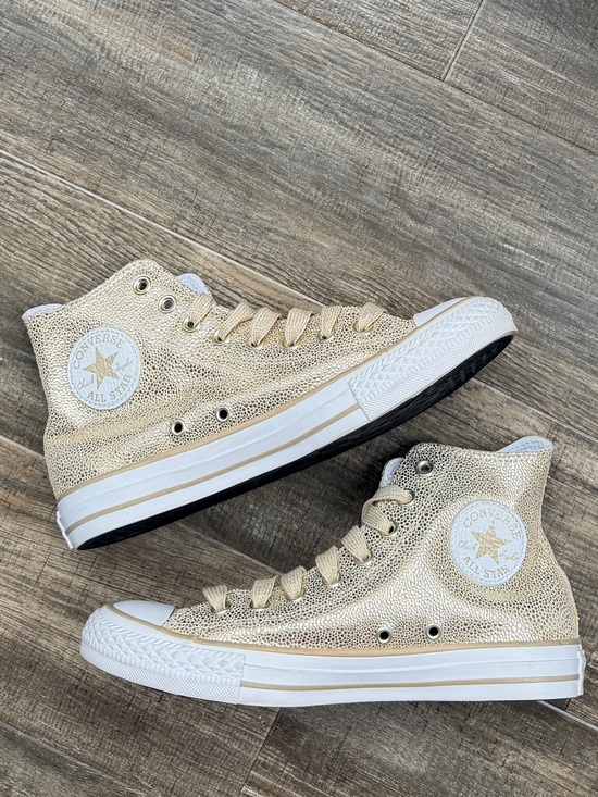 Converse Shoes - Converse All Star Hi sneakers in gold glitter #converse #glitter sz 8.5 women’s